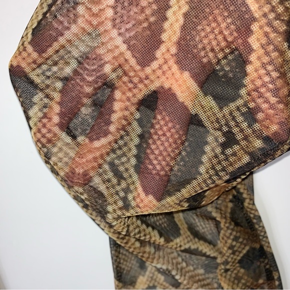 Mob Wife PrettyLittleThing Natural Snake Sheer Mesh Festival Leggings XL NWT - Picture 6 of 15